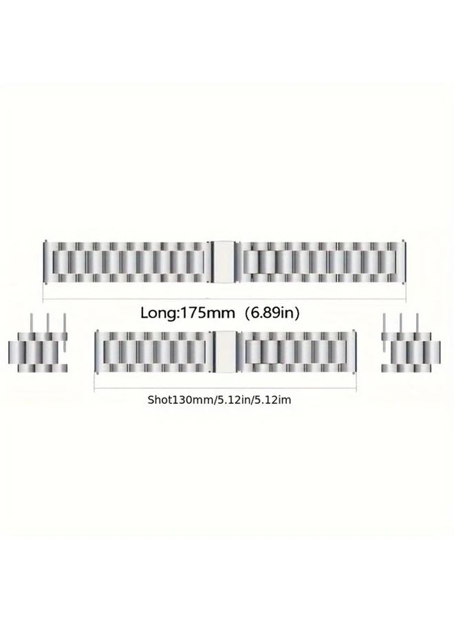 22mm Mixed Color Stainless Steel Watch Band Replacement For Samsung Galaxy Garmin Ticwatch Fossil Smartwatch - Image 2
